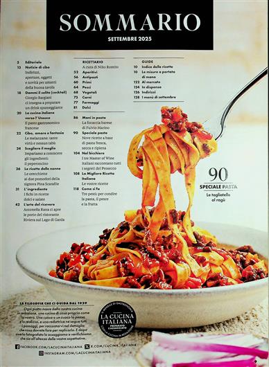 LA CUCINA ITALIANA (ital.) Inhaltsverzeichnis