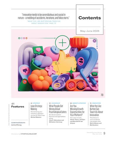 Harvard Business Review Inhaltsverzeichnis