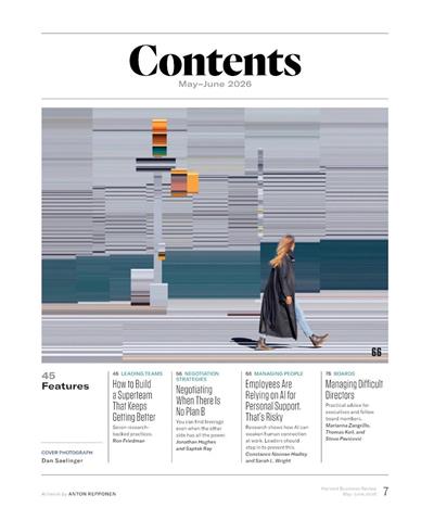Harvard Business Review Inhaltsverzeichnis