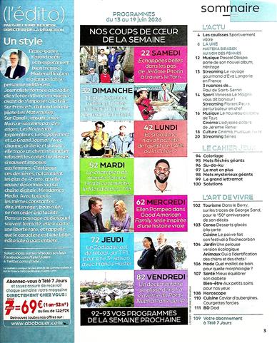 Tele 7 jours Inhaltsverzeichnis