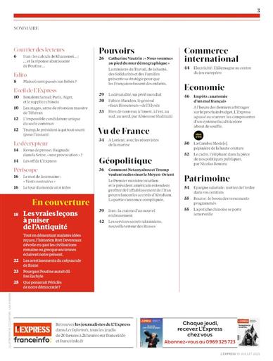 L'Express Inhaltsverzeichnis