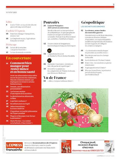 L'Express Inhaltsverzeichnis