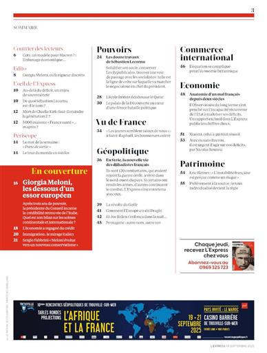 L'Express Inhaltsverzeichnis