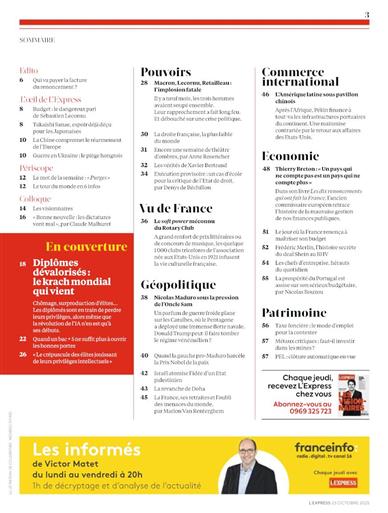 L'Express Inhaltsverzeichnis