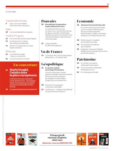 L'Express Inhaltsverzeichnis