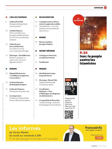 L'Express Inhaltsverzeichnis
