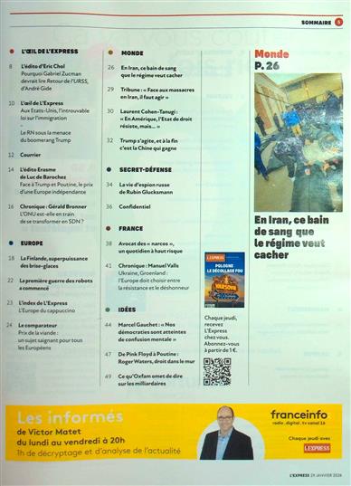 L'Express Inhaltsverzeichnis