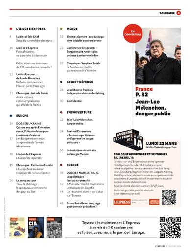 L'Express Inhaltsverzeichnis