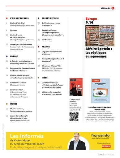 L'Express Inhaltsverzeichnis