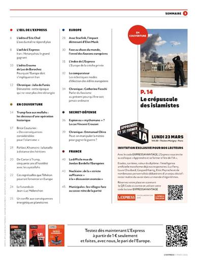 L'Express Inhaltsverzeichnis