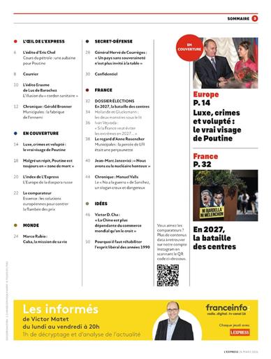 L'Express Inhaltsverzeichnis