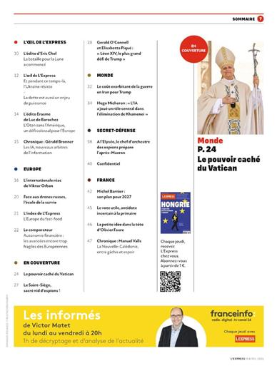 L'Express Inhaltsverzeichnis