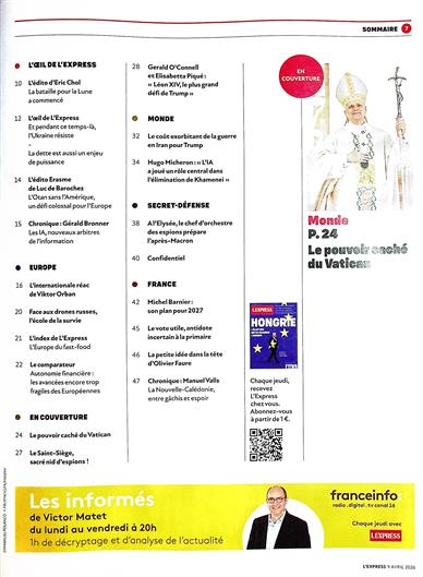 L'Express Inhaltsverzeichnis