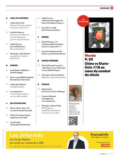 L'Express Inhaltsverzeichnis