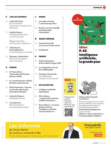 L'Express Inhaltsverzeichnis