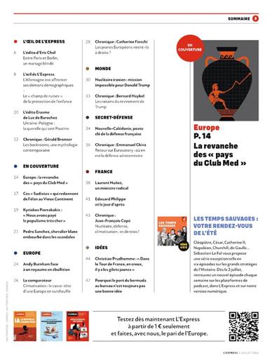 L'Express Inhaltsverzeichnis