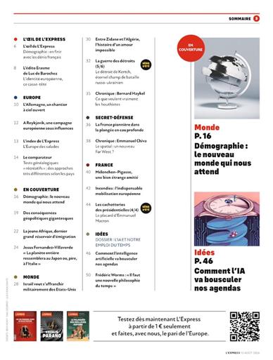 L'Express Inhaltsverzeichnis