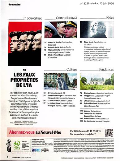 Nouvel Obs Inhaltsverzeichnis