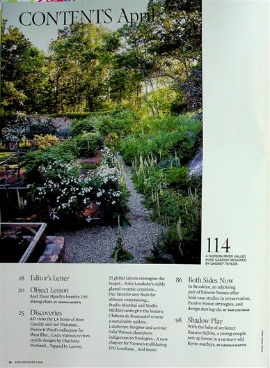 AD Architectural Digest (US) Inhaltsverzeichnis