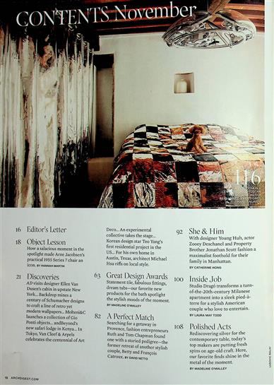 AD Architectural Digest (US) Inhaltsverzeichnis