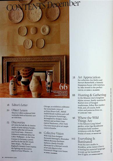 AD Architectural Digest (US) Inhaltsverzeichnis