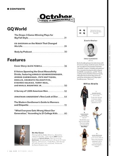 GQ US Inhaltsverzeichnis