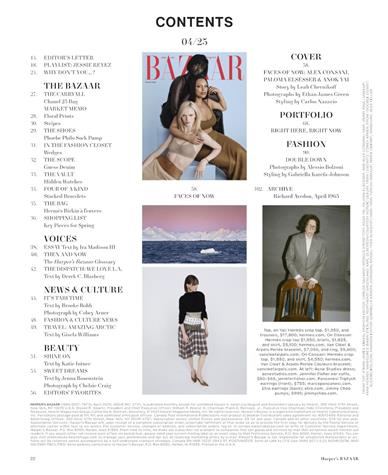 Harpers Bazaar US Inhaltsverzeichnis