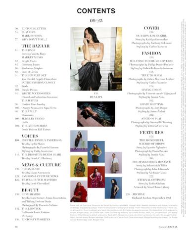 Harpers Bazaar US Inhaltsverzeichnis
