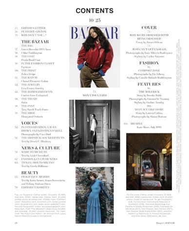 Harpers Bazaar US Inhaltsverzeichnis