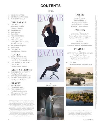 Harpers Bazaar US Inhaltsverzeichnis