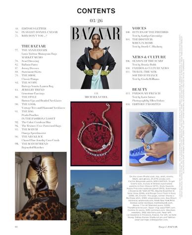 Harpers Bazaar US Inhaltsverzeichnis