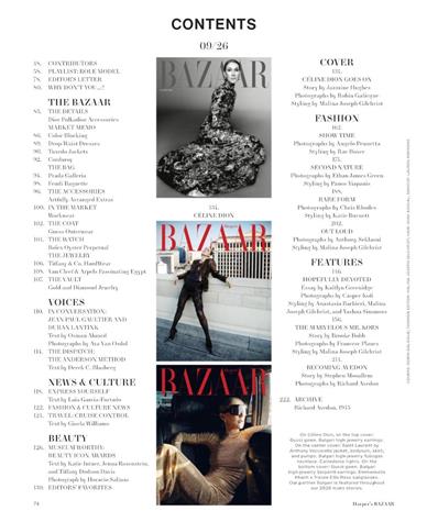 Harpers Bazaar US Inhaltsverzeichnis