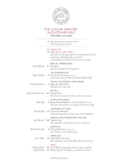 New Yorker Inhaltsverzeichnis