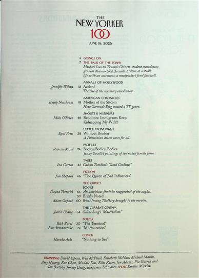 New Yorker Inhaltsverzeichnis