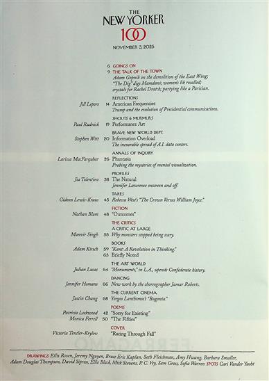 New Yorker Inhaltsverzeichnis