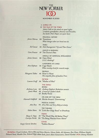 New Yorker Inhaltsverzeichnis