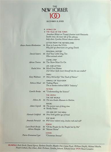 New Yorker Inhaltsverzeichnis