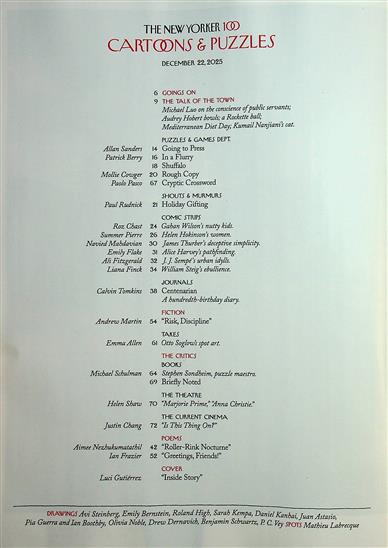 New Yorker Inhaltsverzeichnis