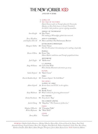 New Yorker Inhaltsverzeichnis