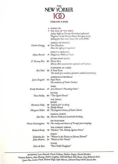 New Yorker Inhaltsverzeichnis