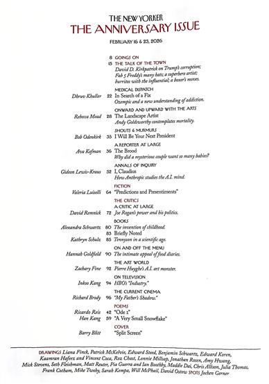 New Yorker Inhaltsverzeichnis