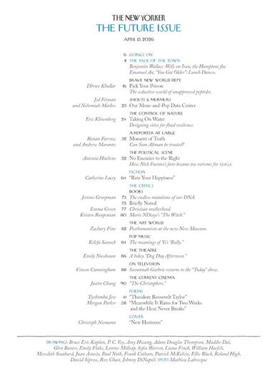 New Yorker Inhaltsverzeichnis