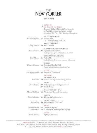 New Yorker Inhaltsverzeichnis