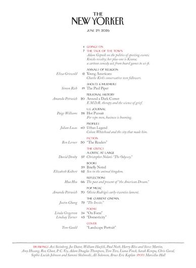 New Yorker Inhaltsverzeichnis