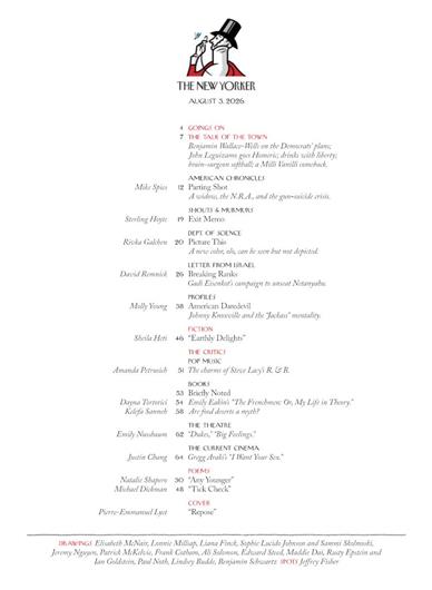 New Yorker Inhaltsverzeichnis