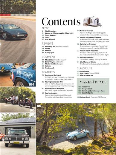 Classic & Sports Car Inhaltsverzeichnis