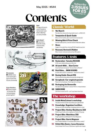 Classic Bike (UK) Inhaltsverzeichnis