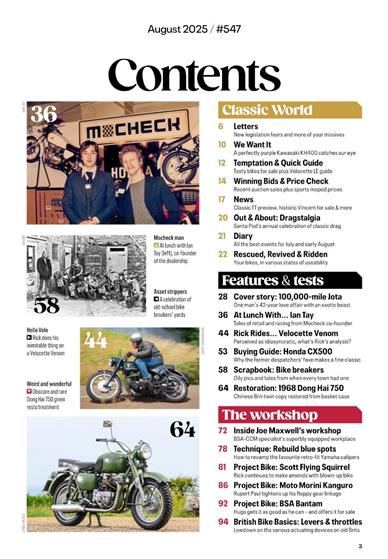 Classic Bike (UK) Inhaltsverzeichnis