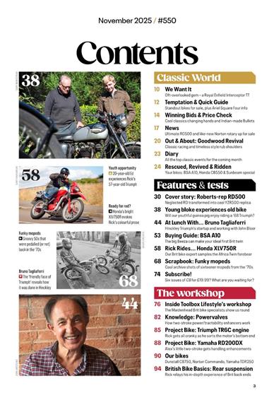 Classic Bike (UK) Inhaltsverzeichnis