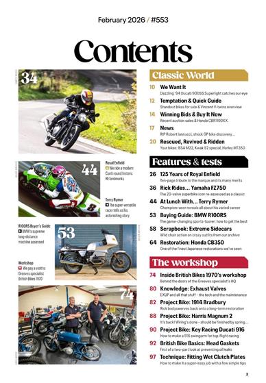 Classic Bike (UK) Inhaltsverzeichnis